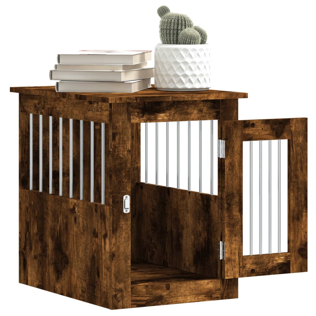 Wooden Style Dog Crate in Smoked Oak Finish 45 x 62 x 59 cm Engineered Wood