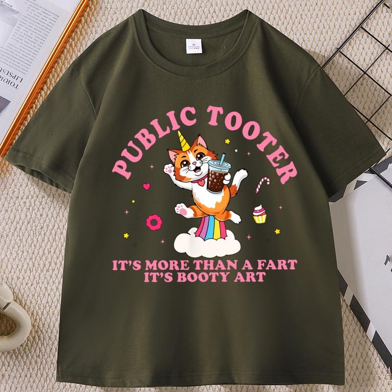 Public Tooter T Shirt for Men Women Funny Cotton Short Sleeve T-shirts Inappropriate 90s Retro Fart Tshirt Printed T Shirts Tops