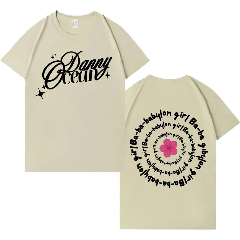 Rapper Danny Ocean Hip Hop New Album Tshrits Harajuku Casual Short Sleeve TShirt Mens Crewneck pure Cotton Tshirt Fans Gift