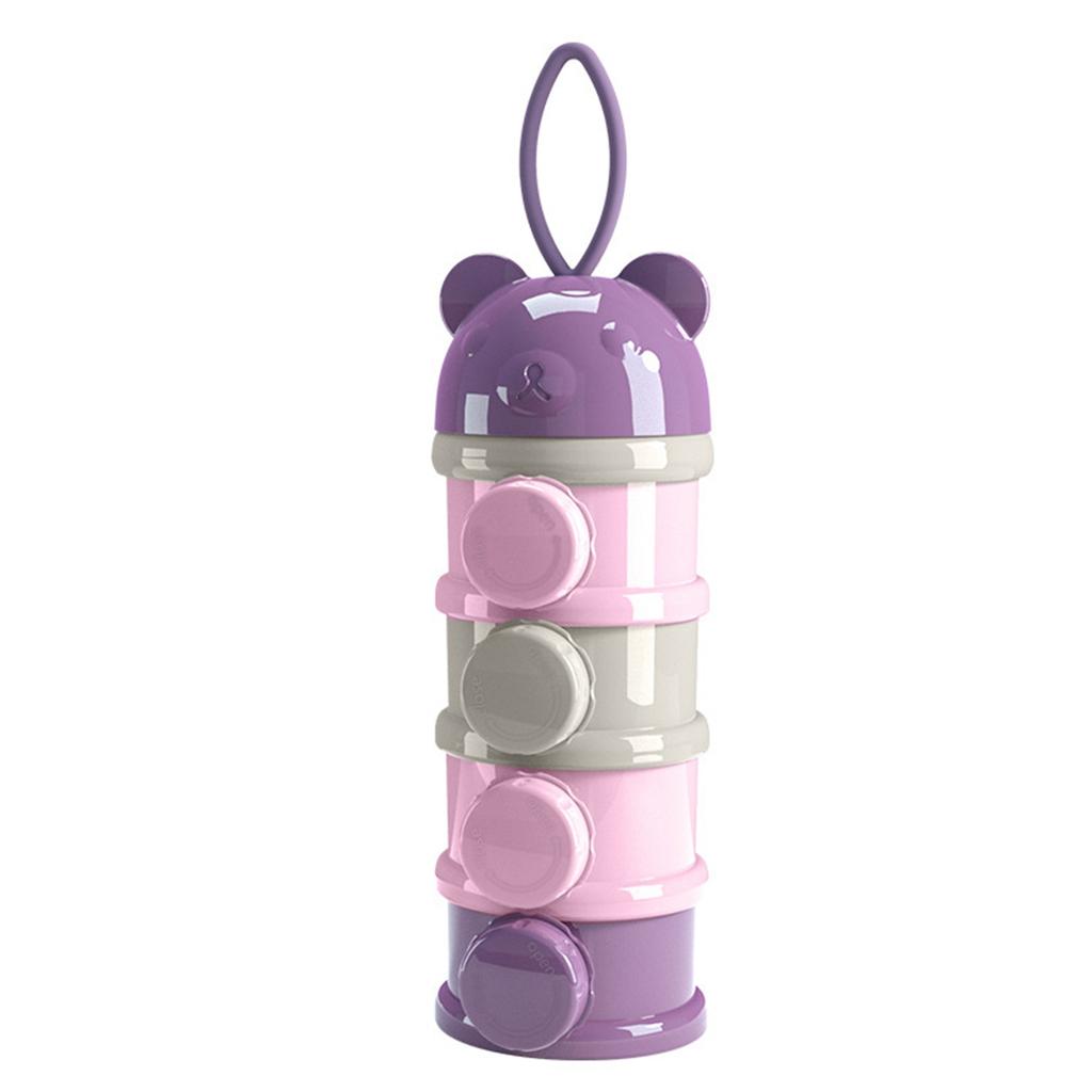 Baby Formula Dispenser 4 Layers Stackable Large Capacity Portable Milk Powder Dispenser Container