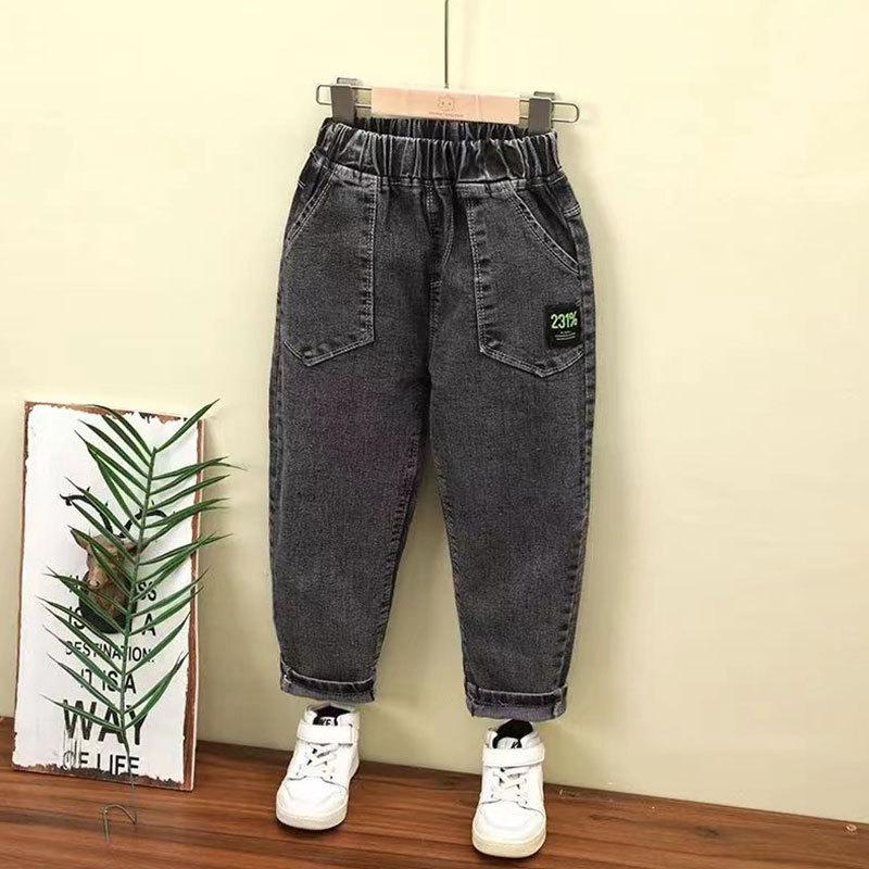 Korean-Style Loose Boys' Jeans for Spring and Autumn 2025 - Versatile Casual Wear for Kids