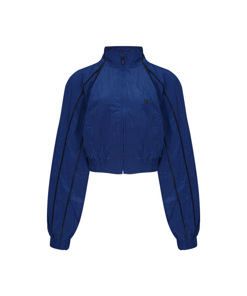 WANNABEZFIT Symmetric Woven Crop Jacket Ocean Blue