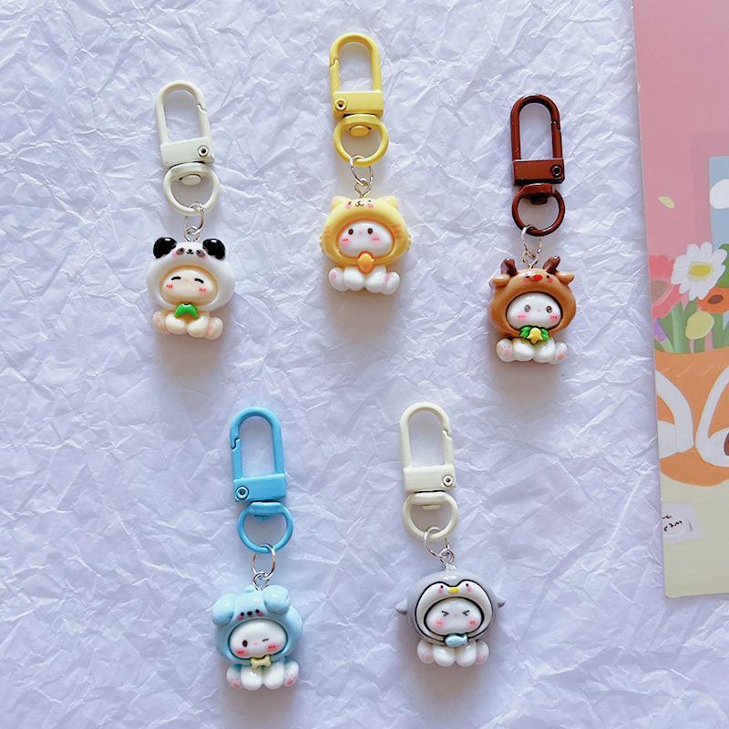 Милый глянцевый чехол на голову, брелок с маленьким кроликом, рюкзак, мультяшная подвеска, украшения, аксессуары, подарок