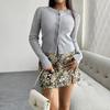 Женский осенне-зимний топ Temperament Slim Cardigan Row of Buttons Long Sleeves Jemper