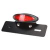 Motorcycle Oval Retro LED Rear Brake Tail Light License Plate Lamp Fit for Honda Less Than Br More Than (Red Cover )