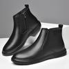 Осенне-зимние высокие ботинки из натуральной кожи, классические мужские ботинки челси, новая модная мужская обувь до щиколотки, универсальные деловые ботинки