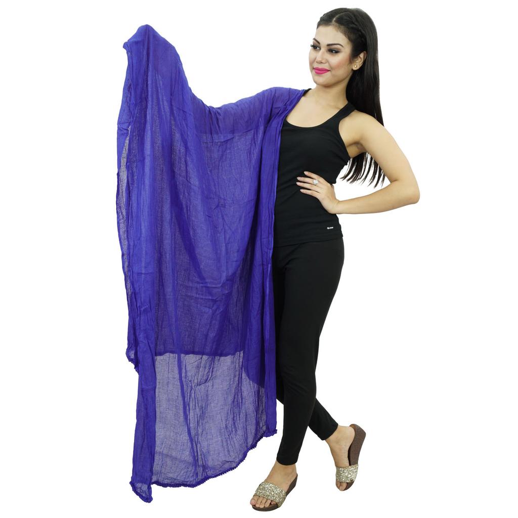Long Cotton Voile Dupatta Stole Women Neck Wrap Indian Scarves Chunni