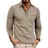 Autumn and Winter Men's Casual Long-sleeved Polo Men's Lapel T-shirt Colour Blocking Tops