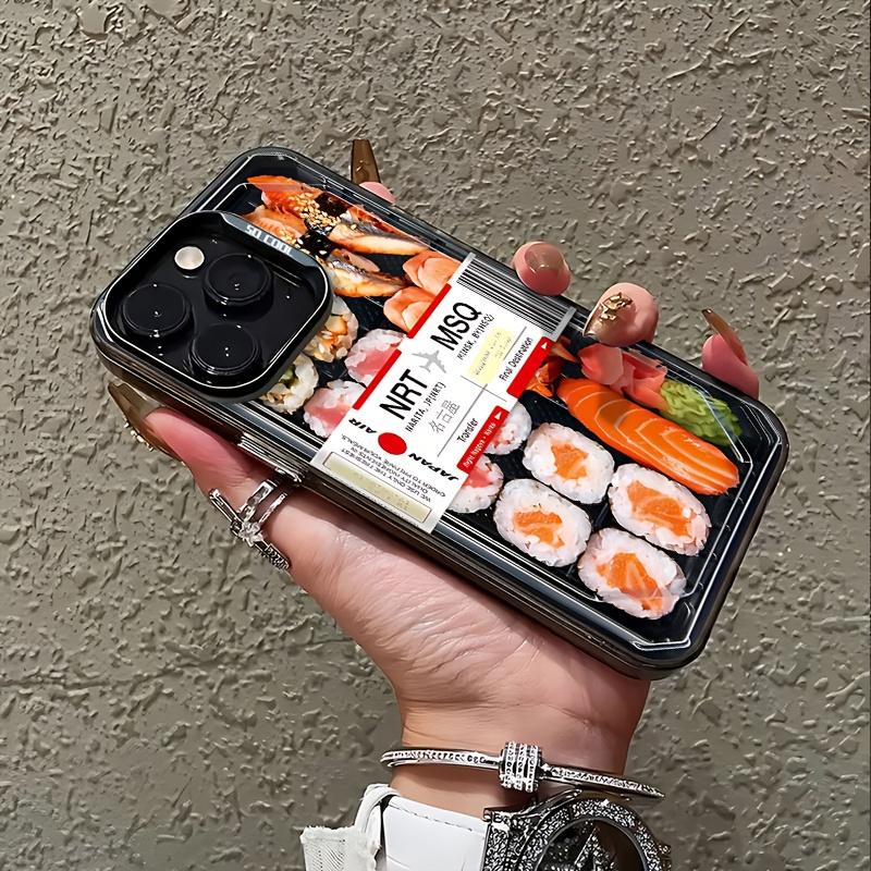 Дизайн ланч-бокса с суши Чехол для телефона с принтом Для iPhone 16 15Чехол iPhone 13 12 14 11 Pro Max Plus 16E 17Air Силиконовая противоударная крышка