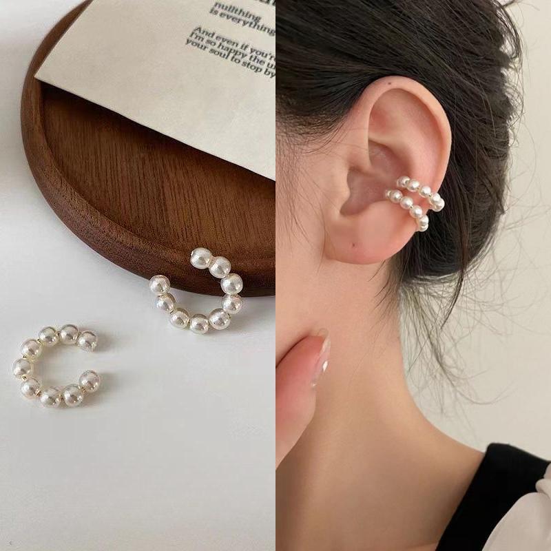 Милые серьги-кольца с жемчугом, серьги в нишевом стиле, клипсы для козелка, пара универсальных серег