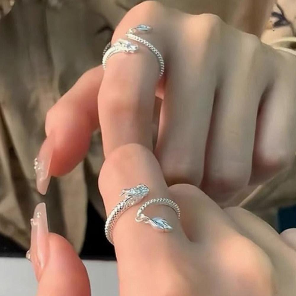 Adjustable Dragon's Tail Qiankun Lucky Ring Bring Good Luck Couple Ring Jewelry Accessories