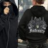 Women's Stylish Black Hooded Sweatshirt with Doberman Head Graphic Print, Full-Face Balaclava Design, Zipper Detail Stylish Design, Sweater Hoodie