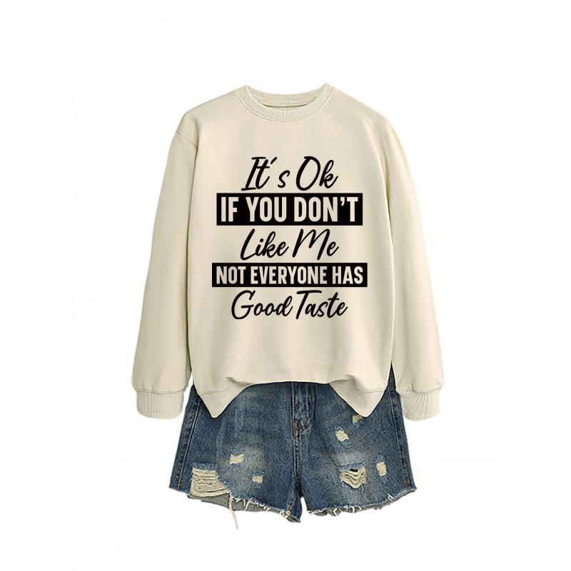 Womens Loose Fit Cotton Hoodie With Print Design Winter Casual Wear