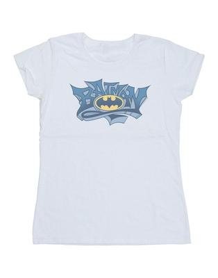 Женская/дамская хлопковая футболка с логотипом Batman Graffiti