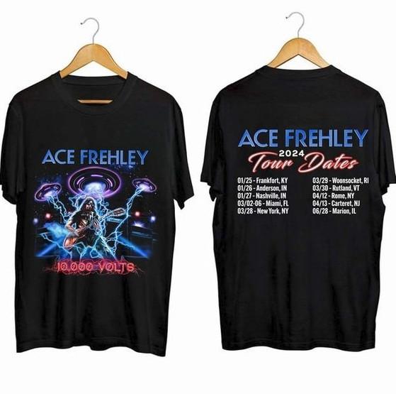 Ace Frehley039s 2024 Tour Shirt Ace Frehley Fan Shirt 2 Sided Unisex T-Shirt Graphic Tee