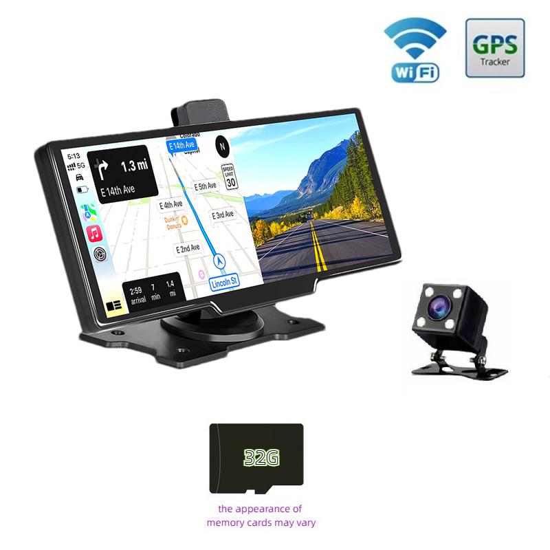 4K Высокое разрешение Беспроводной оптический датчик Carplay Автомобильный WiFi Навигатор GPS Двойная запись Видеорегистратор для вождения