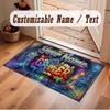 Decorative Artwork Theme Crystal Velvet Floor Rug Personalized Custom Name Text Warm Carpet Home Decoration