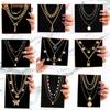 iF ME Vintage Pearl Multilayer Butterfly Necklace Gold Color Pendant Choker Chain Women Jewelry Accessories[No Box]