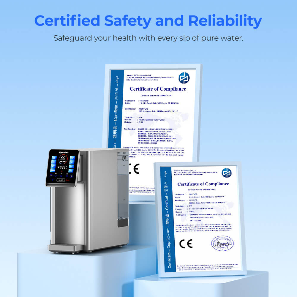 Настольный фильтр для воды Hydrofast W100, 8 температур (горячая и комнатная) – с композитным фильтрующим элементом HF03 для W100