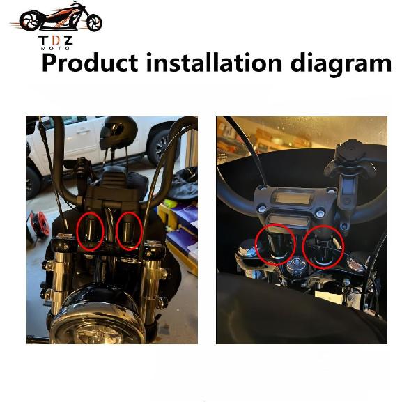 TDZ Пара Черный 2'' Дюйма Подъем Руля Райзеры Удлинитель Для Harley 1-1/4'' Рулей Черный Мотоциклетные Проставки