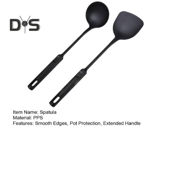 Набор из лопатки и половника для вока, удлиненная ручка, ложка для супа с гладкими краями, не царапающая кухонная утварь