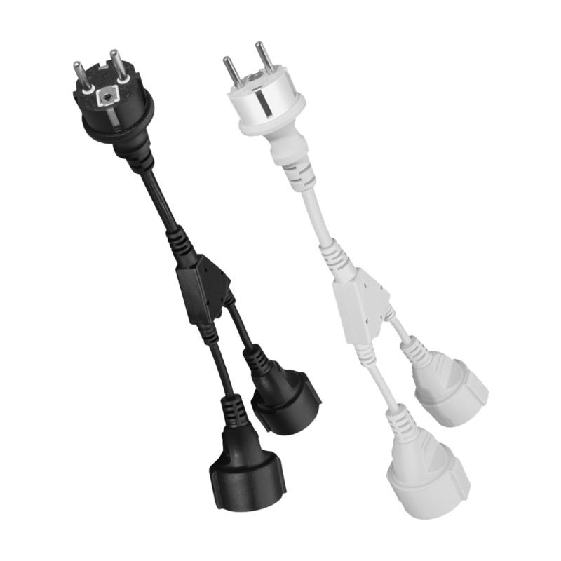 Кабель-разветвитель питания 16А европейского стандарта 4,8 мм, штекер-гнездо, 30 см, с изоляционным шнуром из ПВХ, высокой прочности