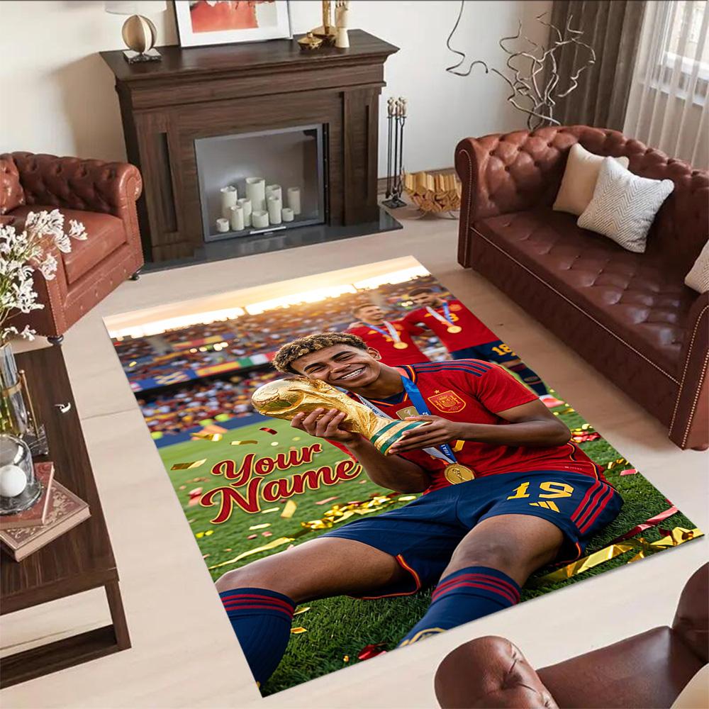 Lamin Yamal Customizable Name Floor Mat Design For Playrooms Dormitory Foyer Outdoor Antislip Carpet Anime Office Decor Spiritual Gift