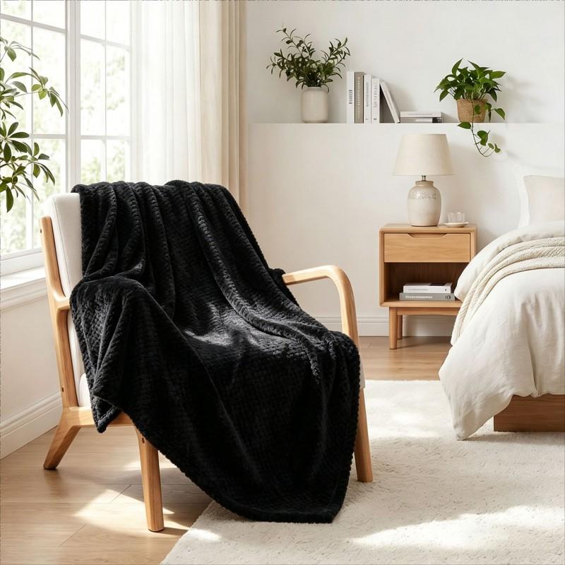 Soft Plush Throw Blanket Sofa Office Bed Lightweight Cozy All Season Use 100x127cm To 228x264cm