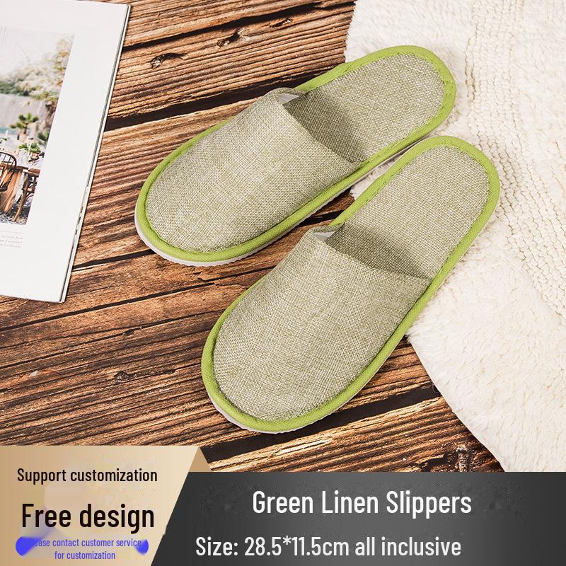 Четырехсезонные нескользящие тапочки из хлопка и льна для отелей и салонов красоты
