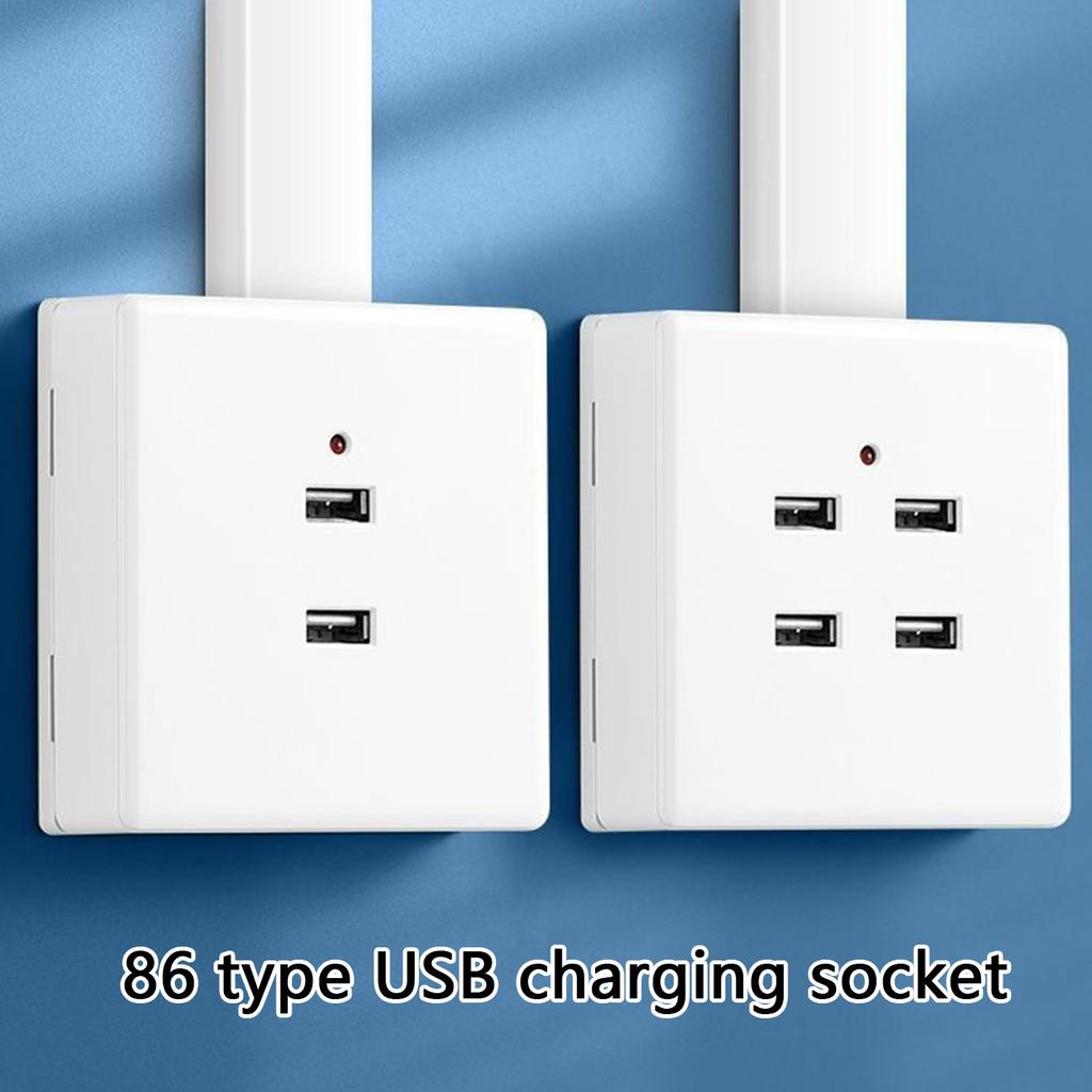 Настенная накладная USB розетка для зарядки Панель Высокоскоростная зарядка 2 в 1 / 4 в 1 Многофункциональная розетка