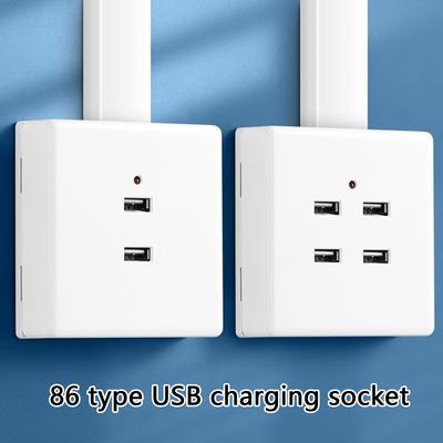 Настенная накладная USB розетка для зарядки Панель Высокоскоростная зарядка 2 в 1 / 4 в 1 Многофункциональная розетка