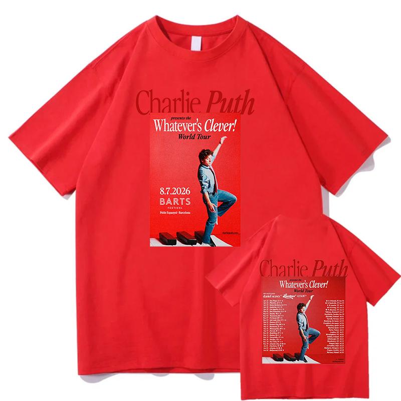 Charlie Puth Beat Yourself Up Tees Fans Casual Loose Tops Print Cotton T Shirts Fashion Tshirts Gift Unisex Spring Summer Tops