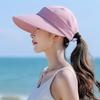 Ladies Summer Wide Brim Sun Hat UV Protection Detachable Top Breathable Beach Outdoor