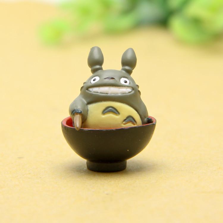 Cute Cartoon Tea Drinking Totoro Mini Model For Micro Landscape Prop Decoration