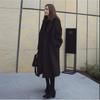 Korean Style Women's Wool Coat, Large Size, Loose Fit, Thickened for Autumn and Winter, Mid-Length.