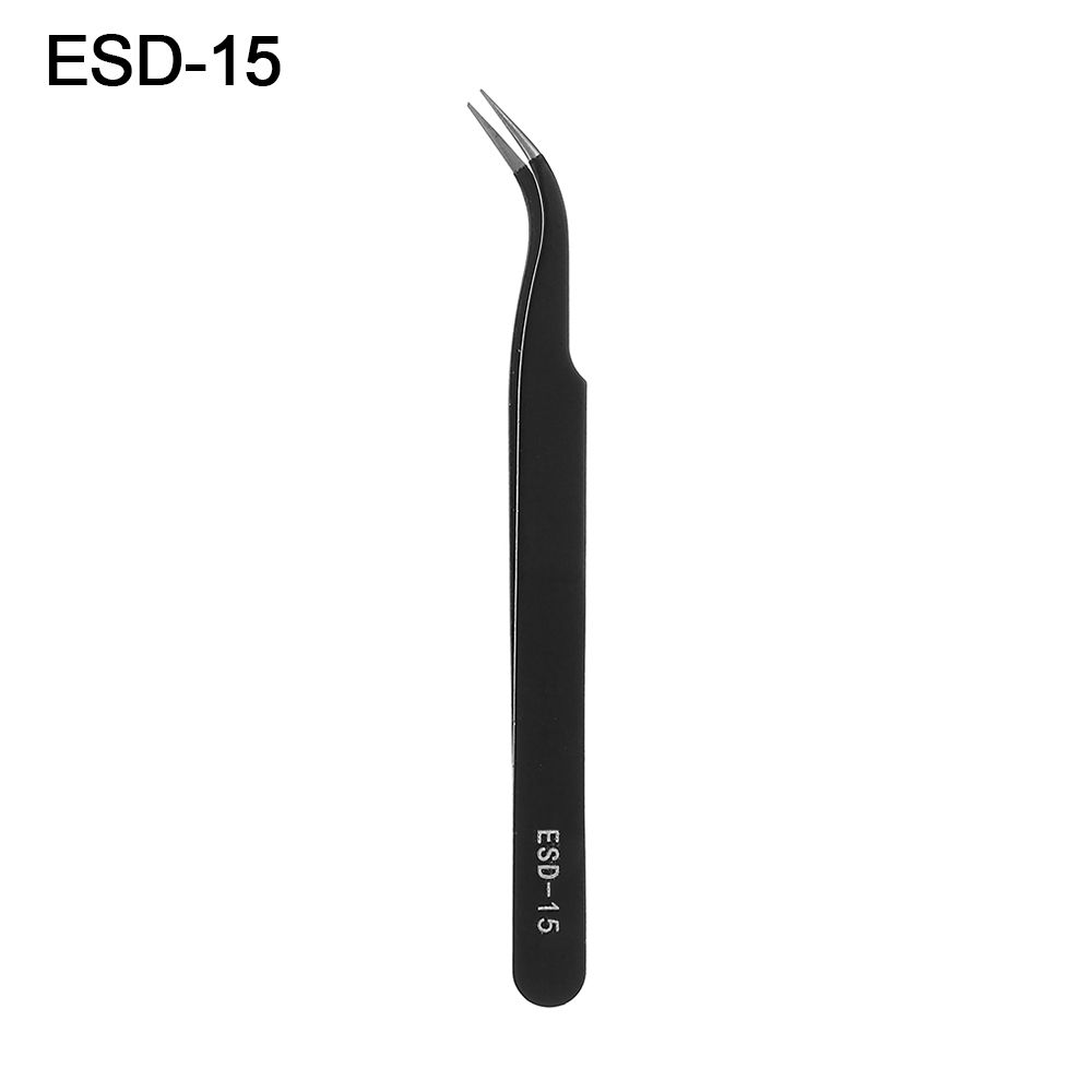 Industrial Repair Tools Anti-Static Stainless Steel Tweezers Curved Straight ESD Safe Eyebrow Clip