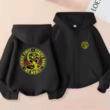 Children Zipper Cardigan Hoodies Cobra Tops Boy Black Girls Pink Sweatshirt Coat Long Sleeve Harajuku Casual Hooded Pullovers
