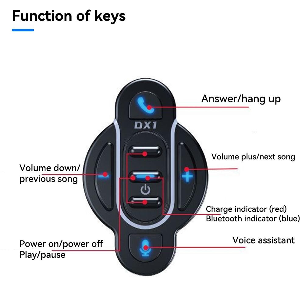 Bluetooth 5.4 руль мотоцикла умный пульт дистанционного управления водонепроницаемый беспроводной медиа-контроллер для шлема наушники велосипед