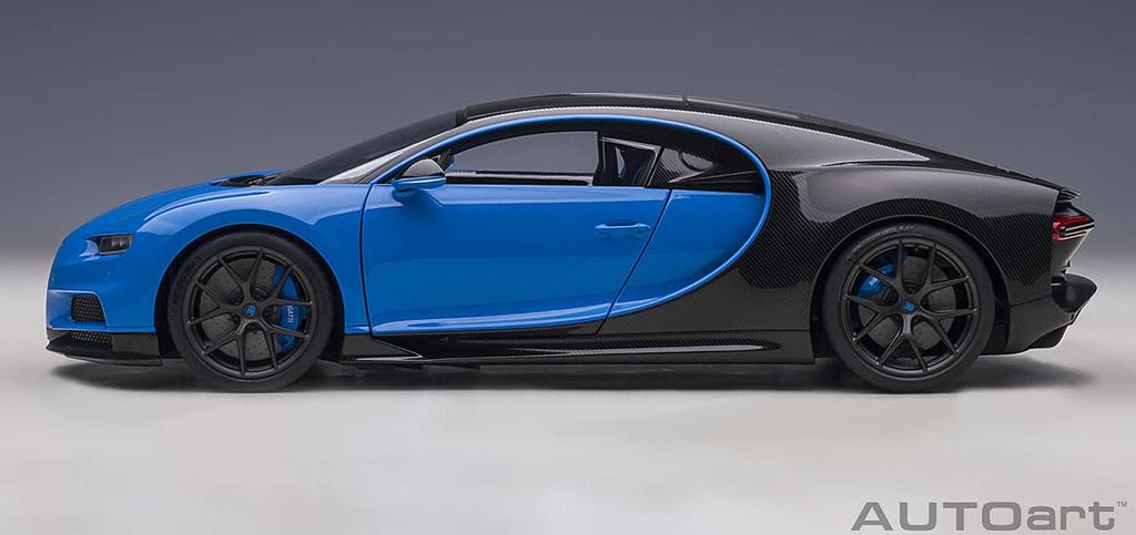 AUTOart Bugatti Chiron Sport 2019 French Black Finished Product 70997 1/18 Blue/Carbon