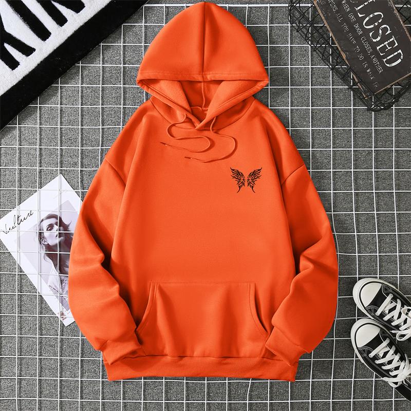In The Future Dark Black Butterfly Creative Design Hoodie For Male Hip Hop Fleece Hoody Fashion Streetwear Pocket Tops