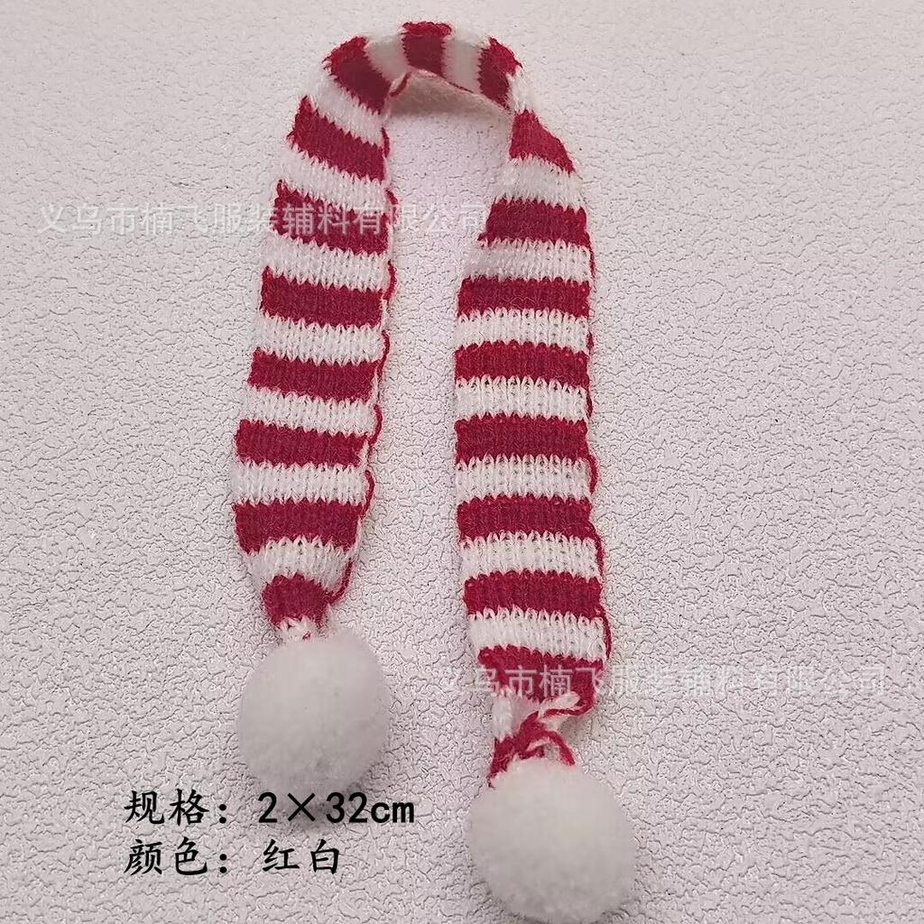 Mini Christmas Hat Scarf Doll Wool Hat Small Scarf Bouquet Wine Bottle Drink Christmas Decoration