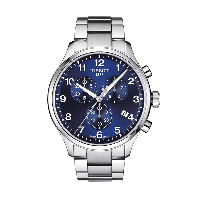 Tissot Soko Collection Мужские кварцевые часы Часы 45 мм Синий циферблат Браслет из нержавеющей стали T116.617.11.047.01-