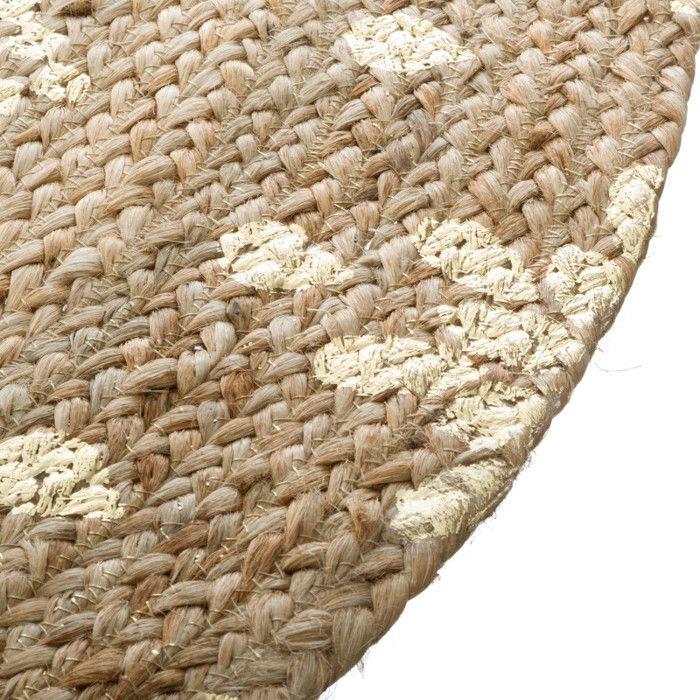 Tapis rond jute vegetale "Shine" diamètre 115 cm Atmosphera