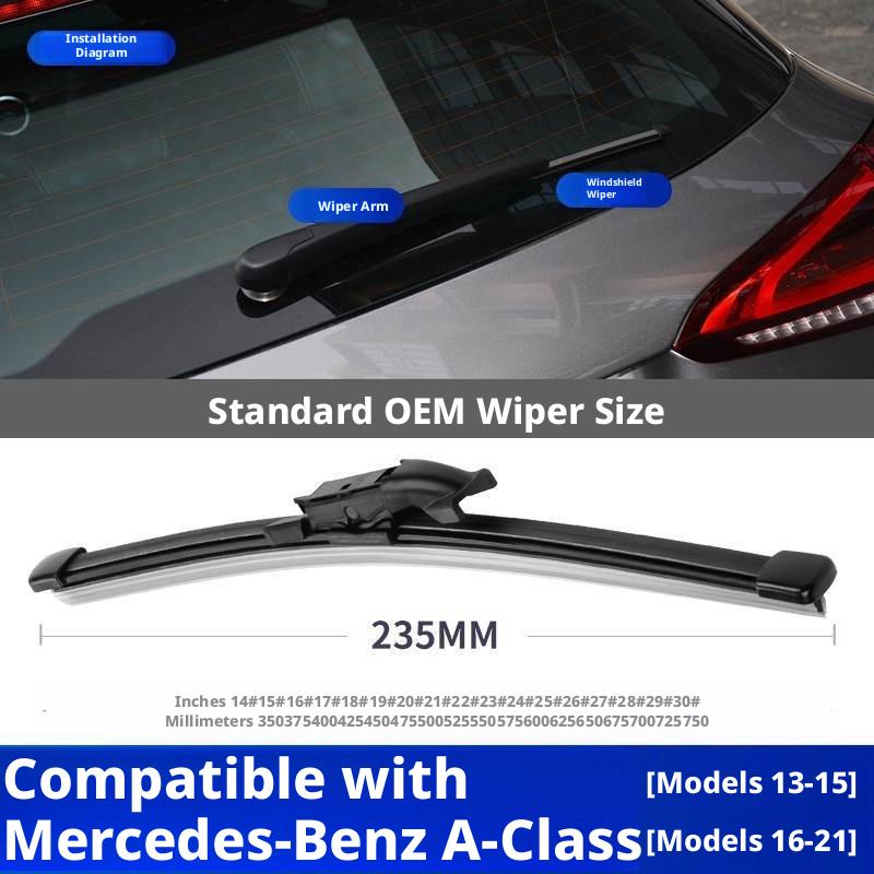 Front Rear Frameless Windshield Wiper Blade for Mercedes-Benz A200 A class Front and Rear