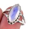 Кольцо из натурального радужного лунного камня 925 пробы из чистого серебра, размер 7,5 R7O51