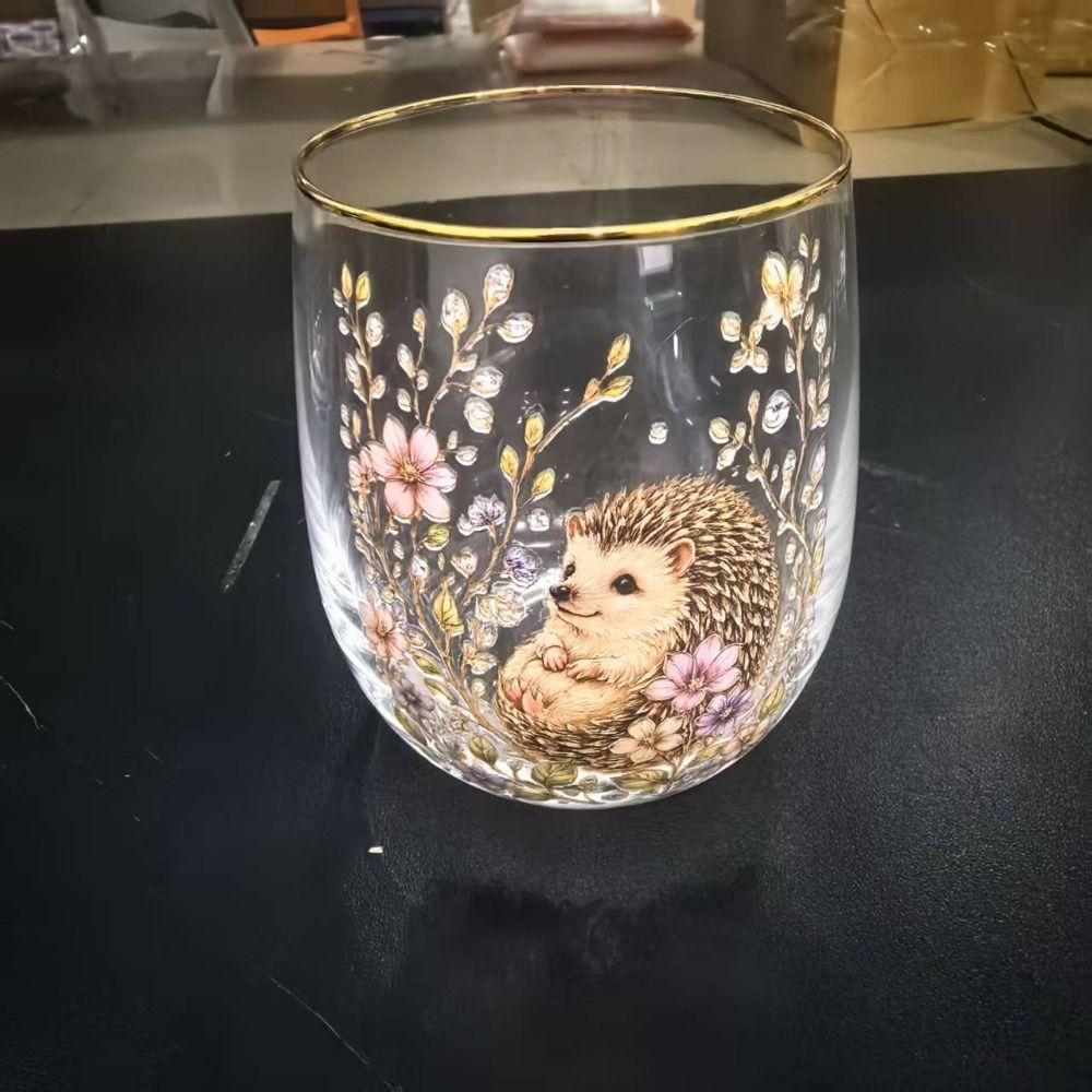 Transparent Embossed Glass Cup Bee Bird Pattern Mug Multi-Purpose Clear Milk Cup Gifts