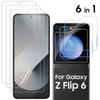 6PCS 3+3 Flip 6 / Flip 5 HD Small Screen Protector+ Soft Hydrogel Film+Lens Film For Samsung Galaxy Z Flip 6 / Flip 5 5G Clear Protective Flip6 Flip5