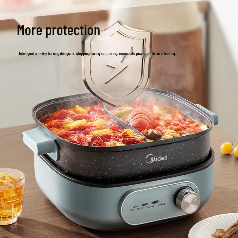 Midea 6L Multi-Function Electric Hot Pot CN plug (adapter included)