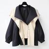 Casual Mid-Length Coat Korean Style Spring Autumn Women's Fashion Popular Windbreaker Waist-Cinching Full Sleeve Solid Color