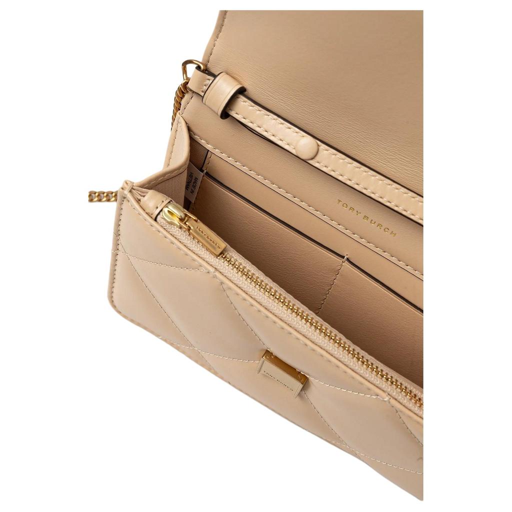 Tory Burch Kira Metal Hardware Chain Shoulder Strap Leather Mini Crossbody Bag Women handbags Beige 158326-700